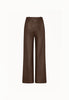 Leather Straight Leg Pant in Brown