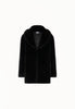 Faux Fur Mid Length Coat in Black