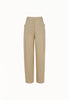 Linen High-Rise Trouser in Beige