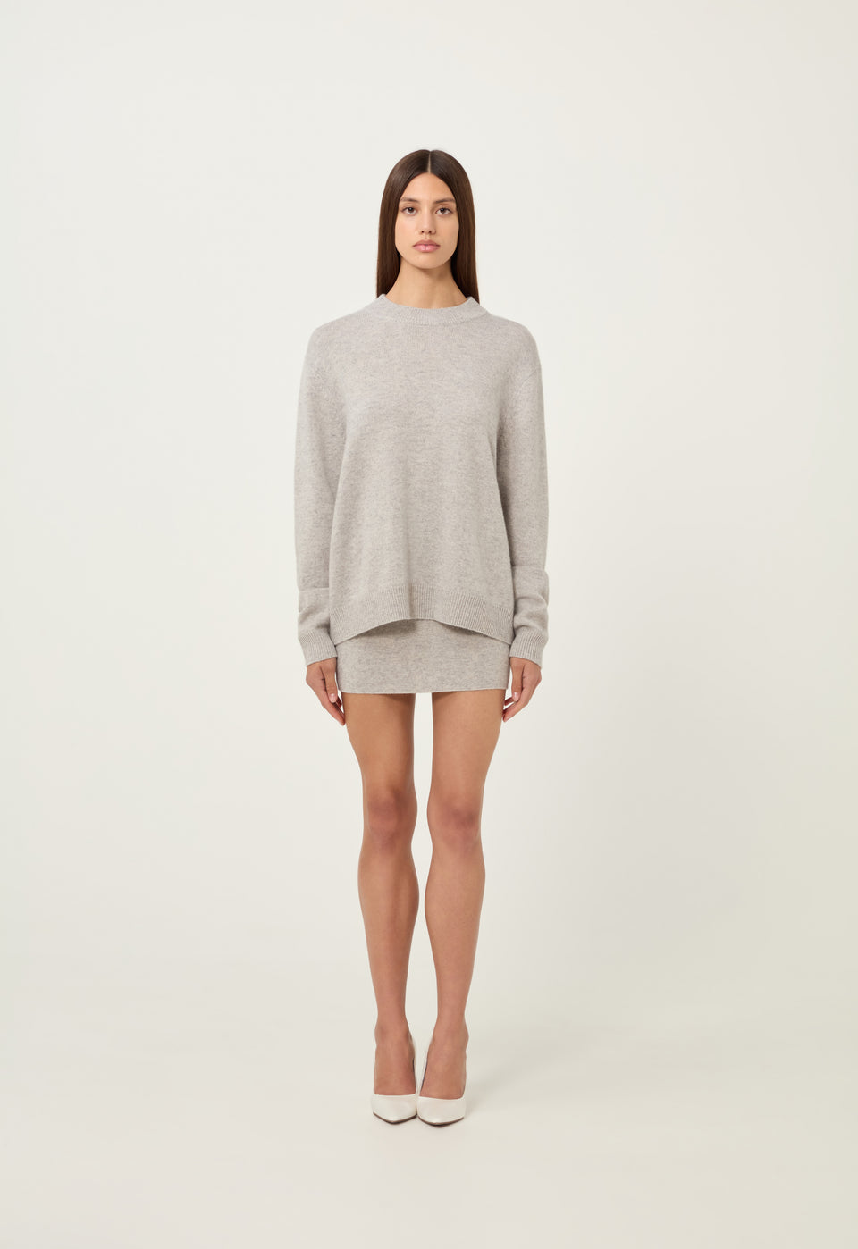 Cashmere Mini Skirt in Grey