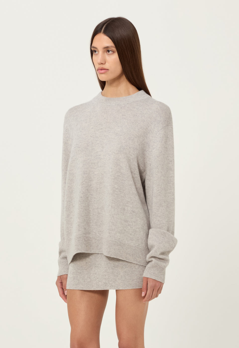 Cashmere Mini Skirt in Grey