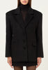 Cashmere Wool Blend Oversized Blazer in Black