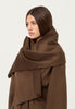 Cashmere Wool Blend Oversized Scarf in Brown