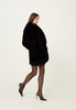 Faux Fur Mid Length Coat in Black