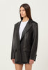 Leather Oversized Blazer in Black