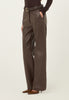 Leather Straight Leg Pant in Brown