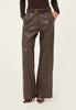 Leather Straight Leg Pant in Brown