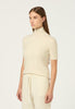 Cashmere Ribbed Neck Top in Bone