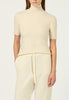 Cashmere Ribbed Neck Top in Bone