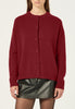 Cashmere Padded Cardigan in Deep Red