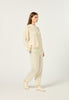 Cashmere Cable Oversized Jumper in Bone