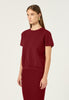 Technical Knit T-Shirt Top in Deep Red