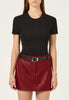 Leather Mini Skirt in Deep Red