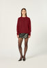 Cashmere Padded Cardigan in Deep Red