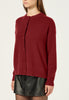 Cashmere Padded Cardigan in Deep Red