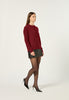 Cashmere Padded Cardigan in Deep Red