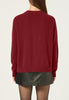 Cashmere Padded Cardigan in Deep Red