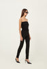 Ruched Bandeau Jumpsuit Capri in Black