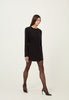 Wool Contoured Buttoned Down Mini Dress in Black
